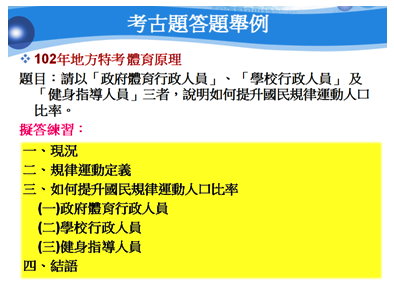 運動生理週訊第298期 體育行政公職考試準備心得與技巧